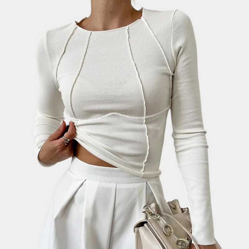 Einfaches langärmeliges Damen-Top