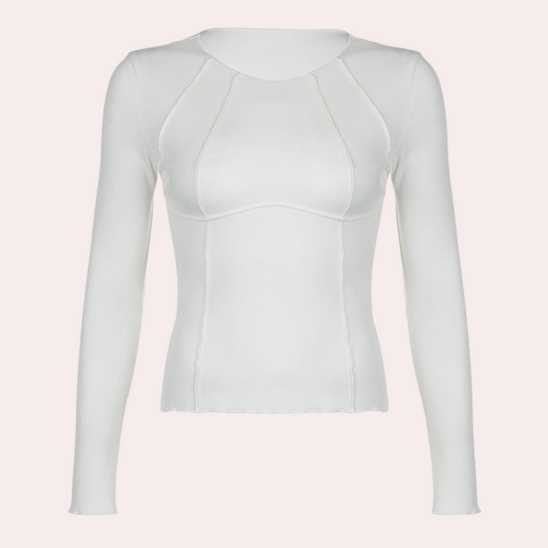 Einfaches langärmeliges Damen-Top