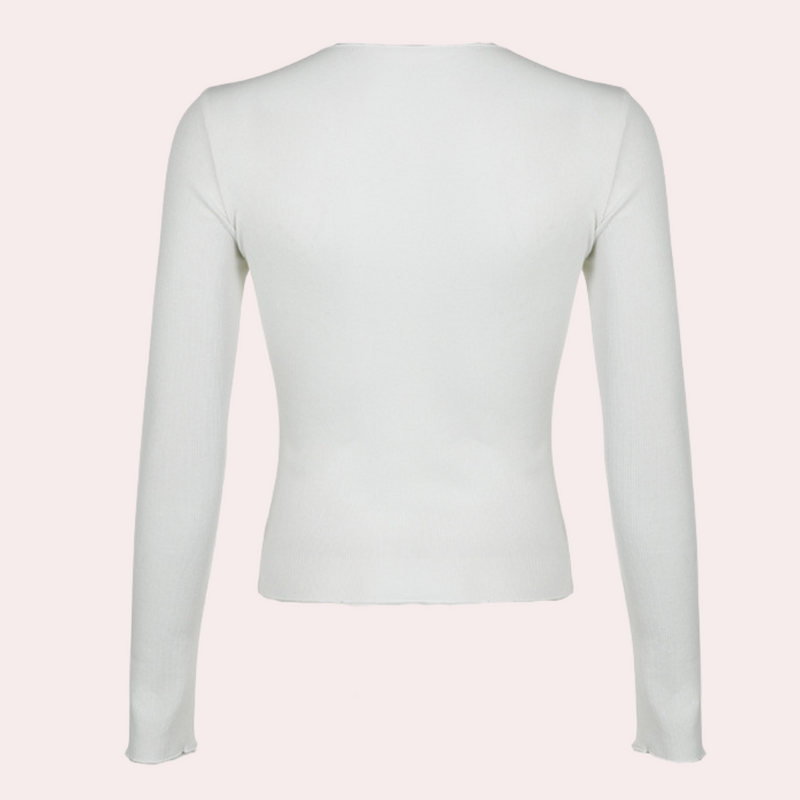 Einfaches langärmeliges Damen-Top