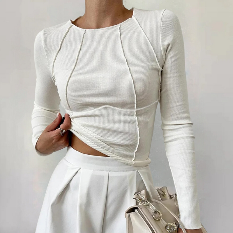 Einfaches langärmeliges Damen-Top