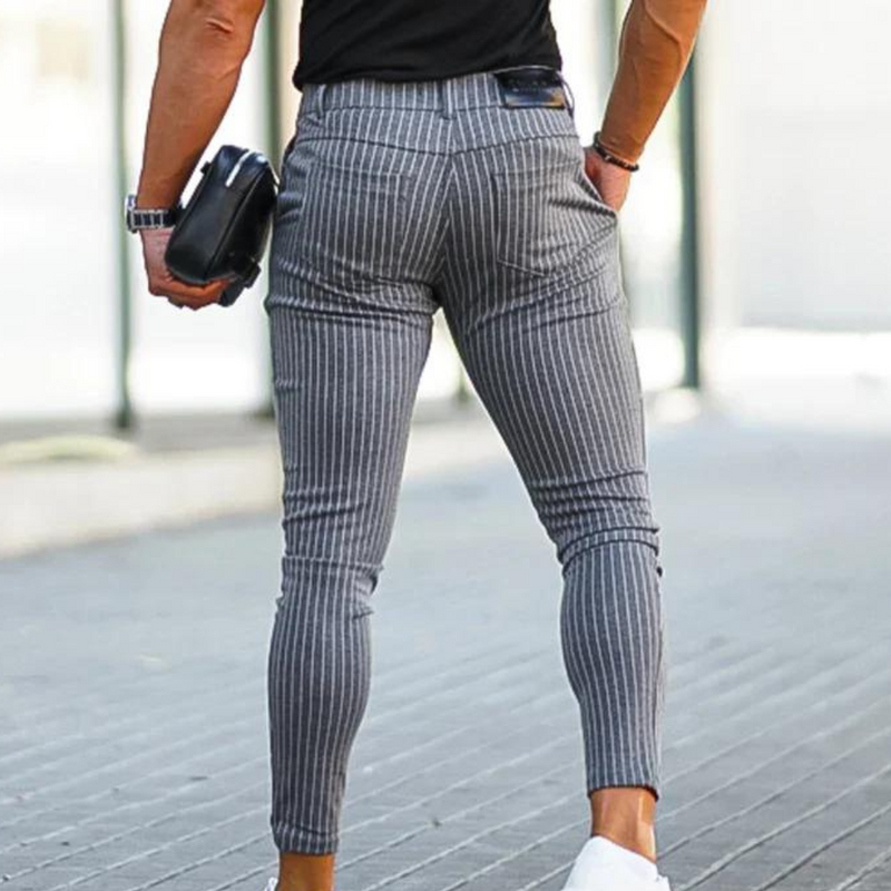 Zlatko - Gestreifte und dehnbare Chino-Hosen für Herren