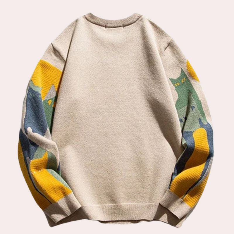 Erin - Damen-Pullover mit Katzenmuster