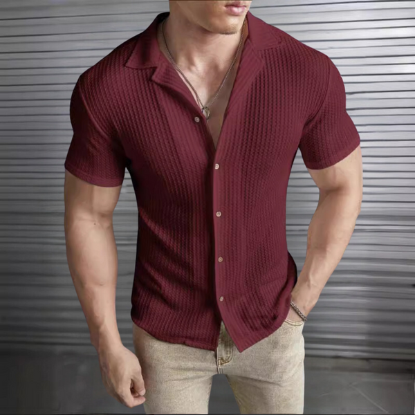 Lorenzo - Atmungsaktives gestricktes Herrenhemd