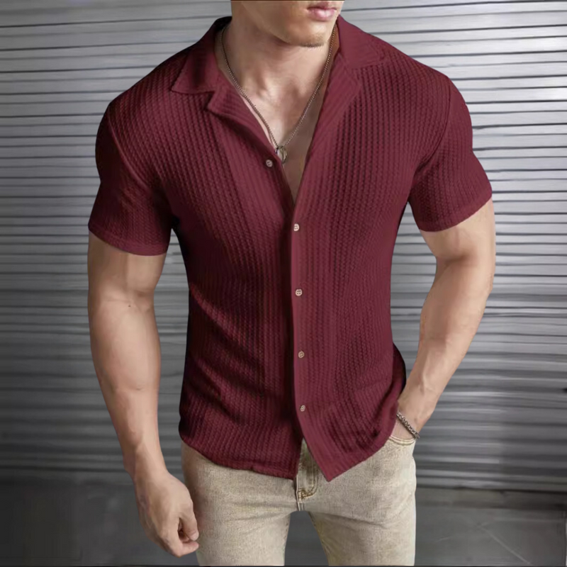 Lorenzo - Atmungsaktives gestricktes Herrenhemd