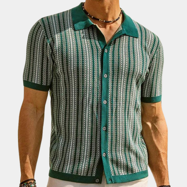 Kaspar - Gestreiftes Strickhemd für Herren