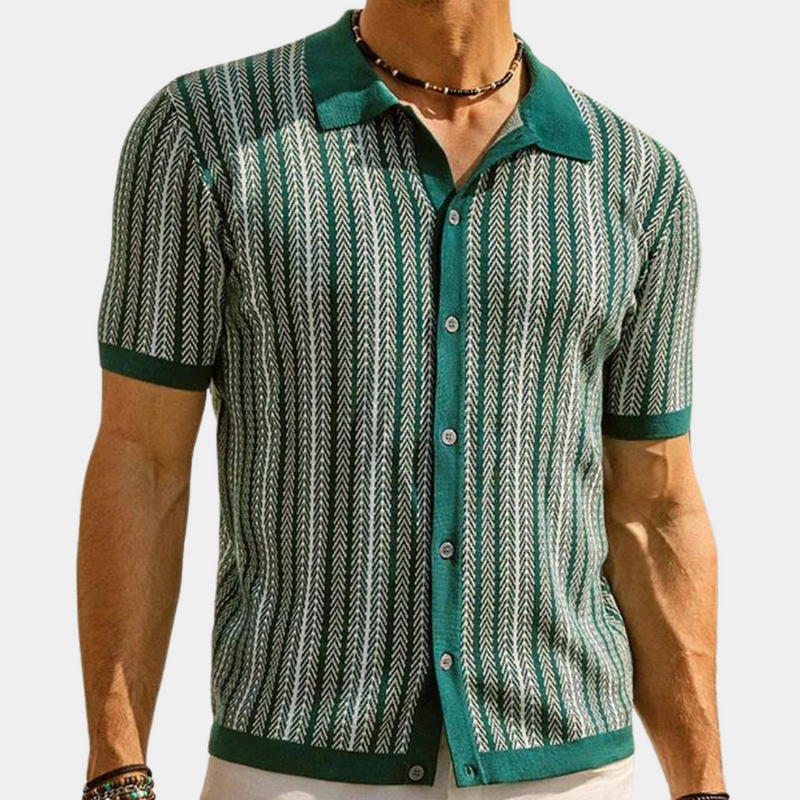 Kaspar - Gestreiftes Strickhemd für Herren
