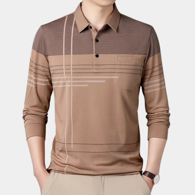 Fedor - Zeitlose Eleganz: Das Vielseitige Poloshirt mit langen Ärmeln für Herren
