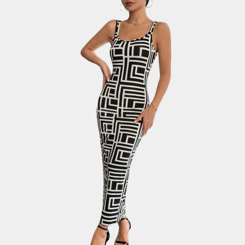 Elegantes geometrisches Bodycon-Kleid für besondere Anlässe