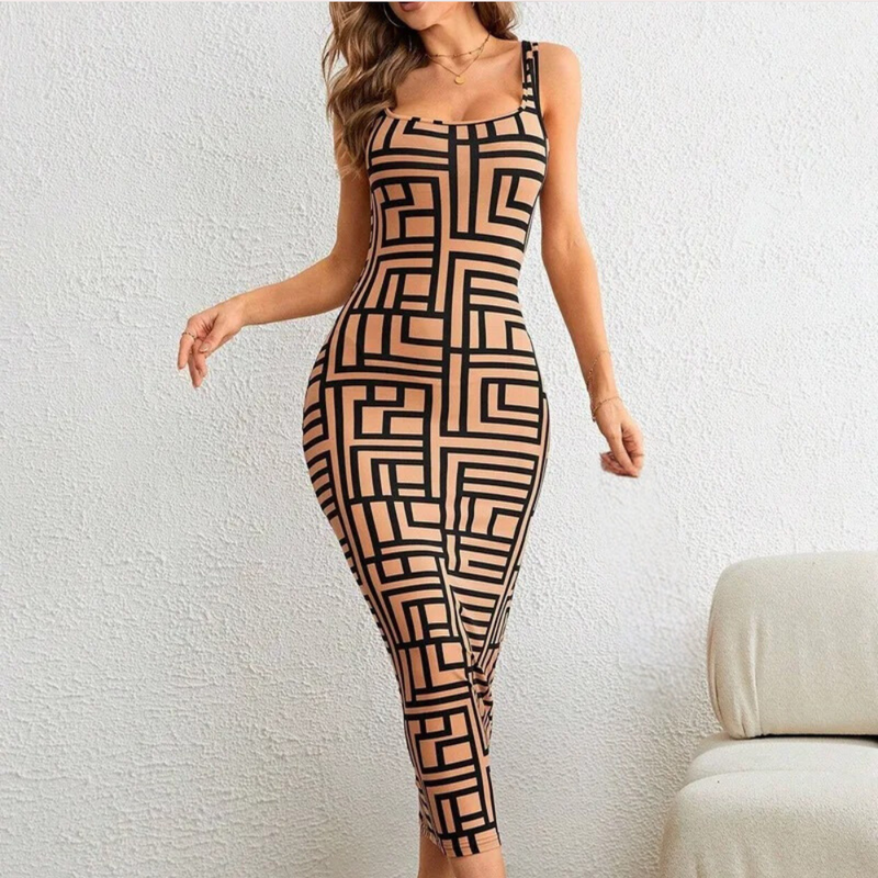 Elegantes geometrisches Bodycon-Kleid für besondere Anlässe