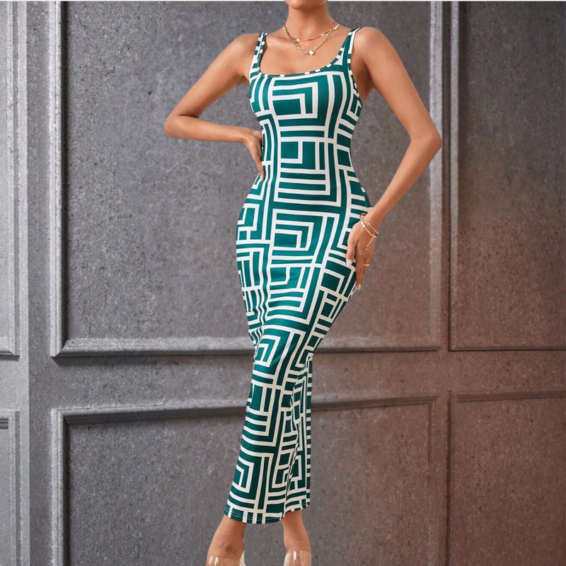 Elegantes geometrisches Bodycon-Kleid für besondere Anlässe