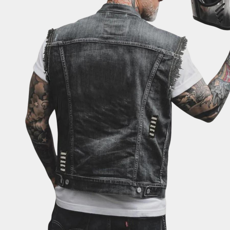 Elegantes Retro-Denim-Weste für Herren
