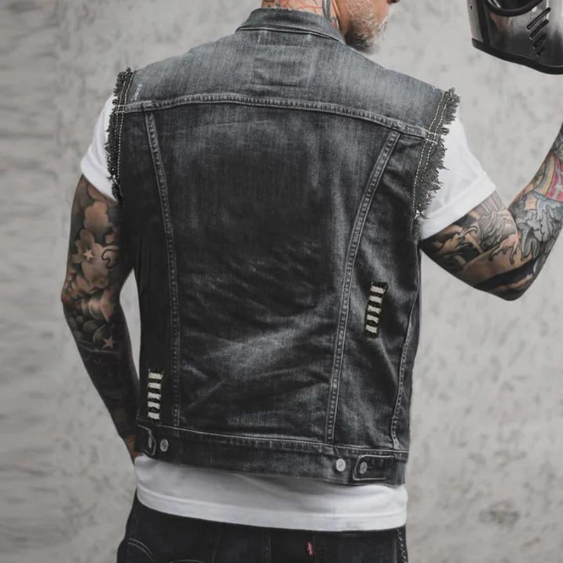 Elegantes Retro-Denim-Weste für Herren
