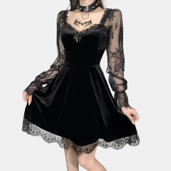 Elegantes Kleid mit Spitzenärmeln für besondere Anlässe
