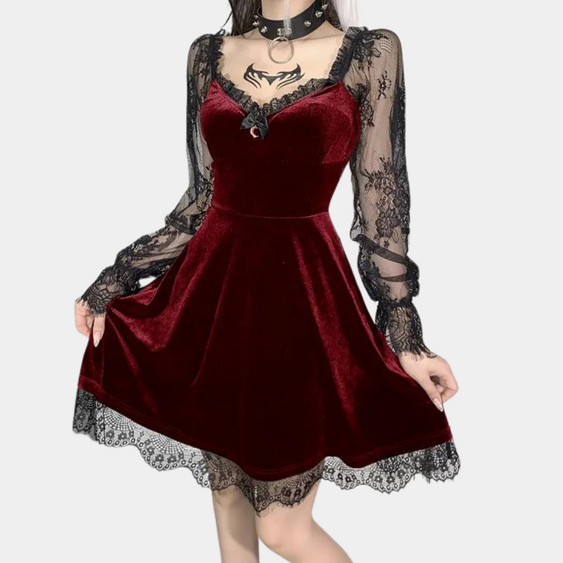 Elegantes Kleid mit Spitzenärmeln für besondere Anlässe