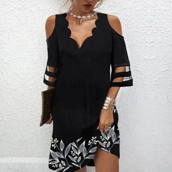 Elegante Koudschouder Kleid mit Spitzenärmeln für besondere Anlässe