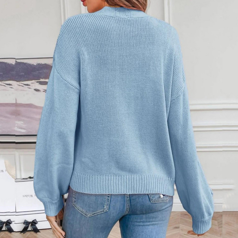 Warmes elegantes Blumenmuster Strickjacke