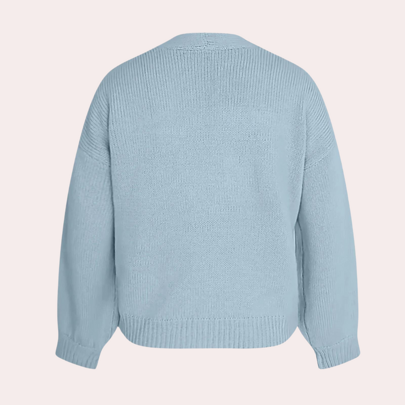 Warmes elegantes Blumenmuster Strickjacke