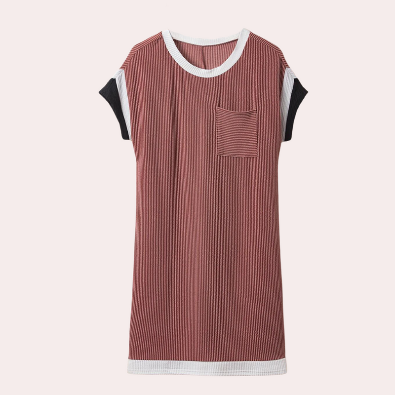 Henriqua - Damen Casual Chic Nadelstreifen-Kleid