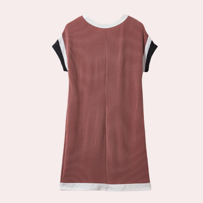 Henriqua - Damen Casual Chic Nadelstreifen-Kleid