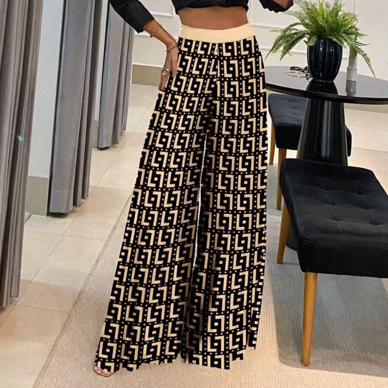 Elegante Damenhose mit kunstvollem Fluss und weitem Bein