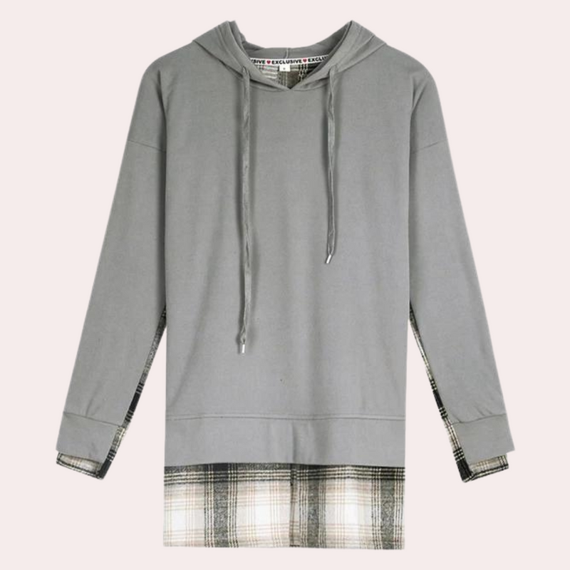 April – Eleganter Langarmpullover im Patchwork-Design