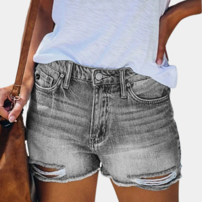 Violaine - Sommerliche Damen-Jeans-Shorts mit Verspielten Fransen
