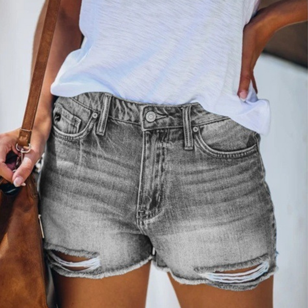 Violaine - Sommerliche Damen-Jeans-Shorts mit Verspielten Fransen