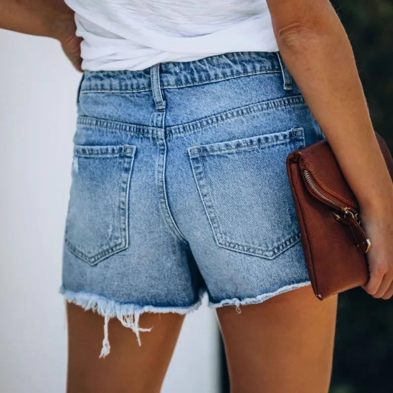Hildegard - Modische asymmetrische Denim-Shorts für Damen