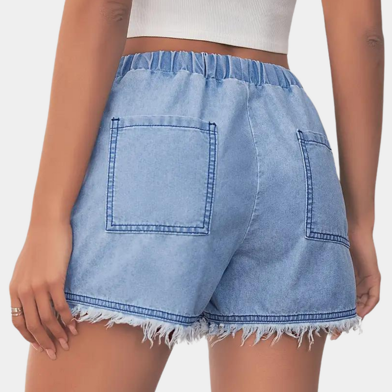 Rosalba - Damen-Shorts mit Wellenkante und Kordelzug