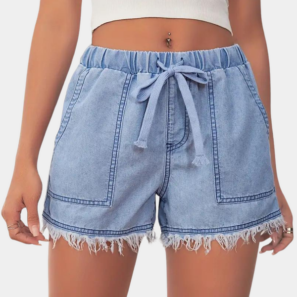 Rosalba - Damen-Shorts mit Wellenkante und Kordelzug
