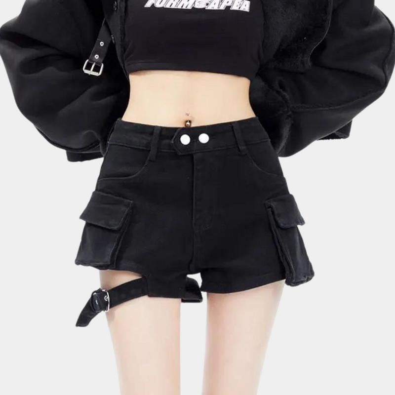 Elegante Damen-Shorts mit Hoher Taille und Taschen