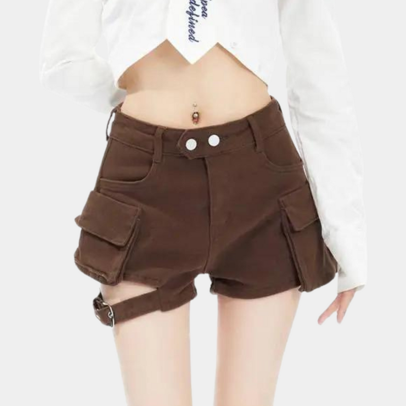 Elegante Damen-Shorts mit Hoher Taille und Taschen