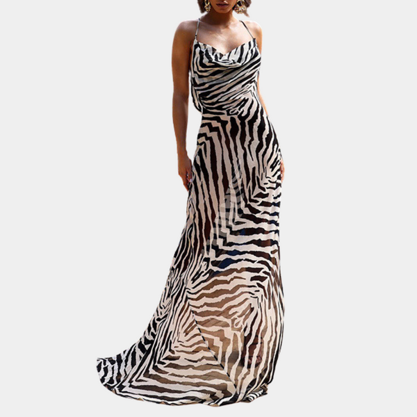 Elegante Zebramuster Maxi für besondere Anlässe