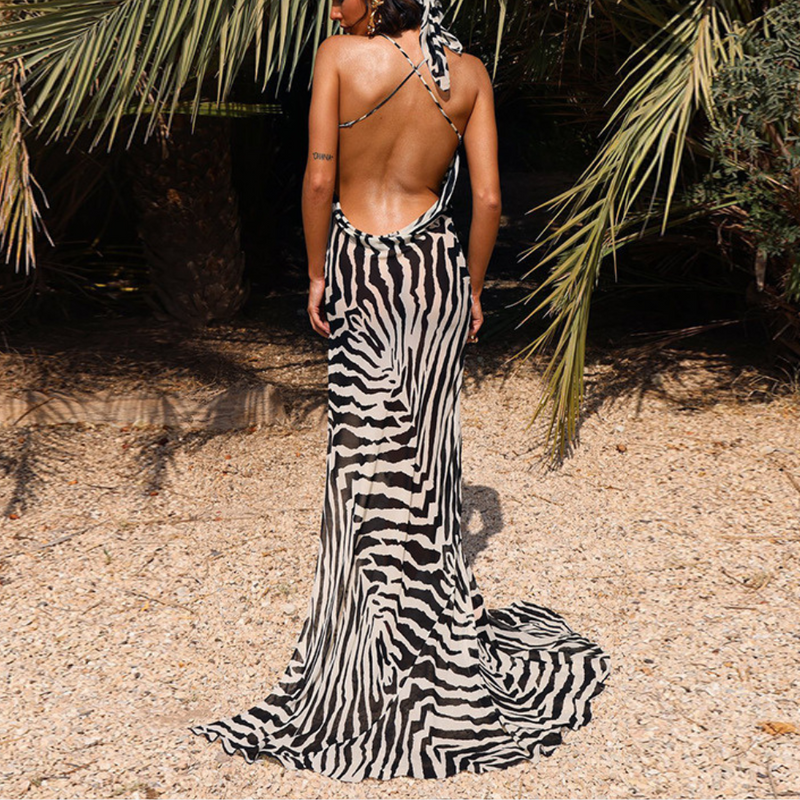 Elegante Zebramuster Maxi für besondere Anlässe