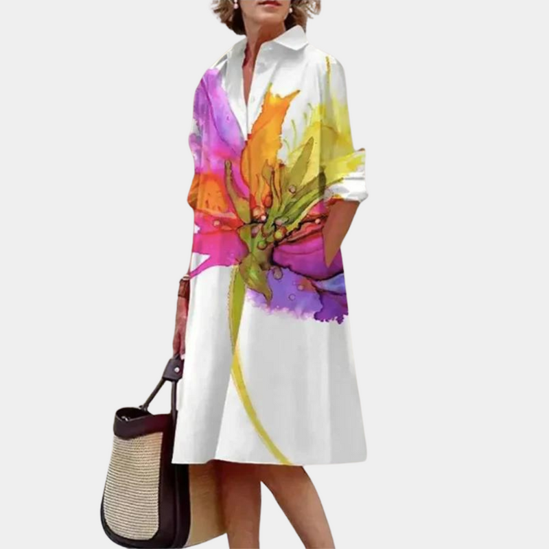 Elegantes Aquarellkleid für sonnige Tage im Sommer