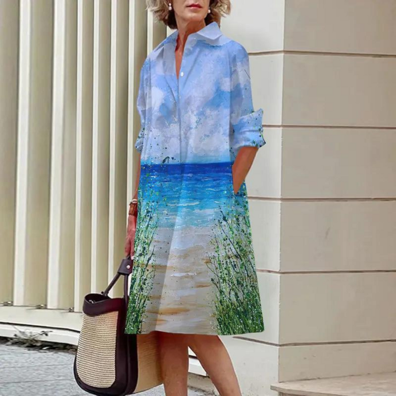 Elegantes Aquarellkleid für sonnige Tage im Sommer