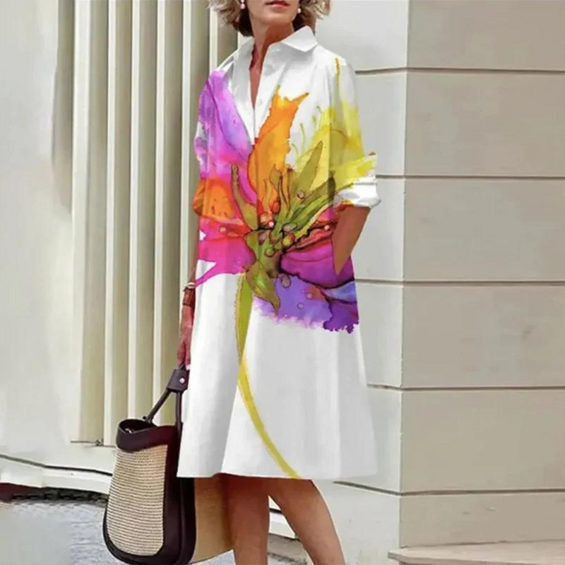 Elegantes Aquarellkleid für sonnige Tage im Sommer