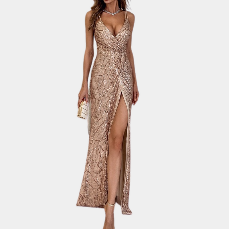 Elegantes langes Pailletten-Kleid für besondere Anlässe