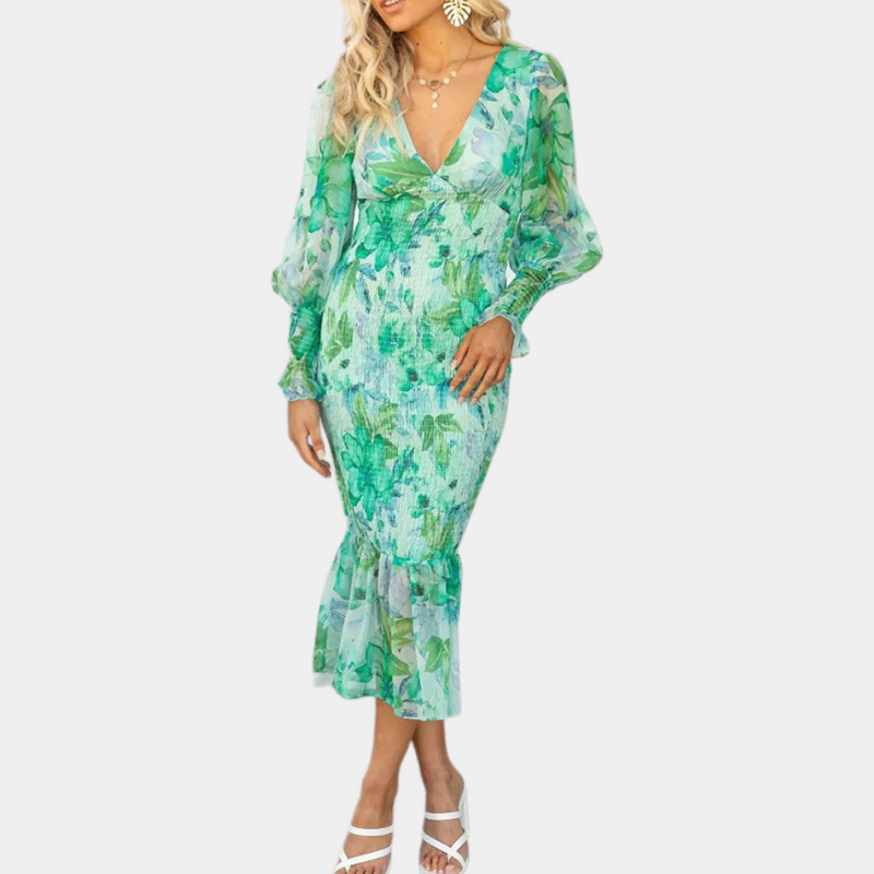 Elegante Blumenprint Kleid für stilvolle Anlässe