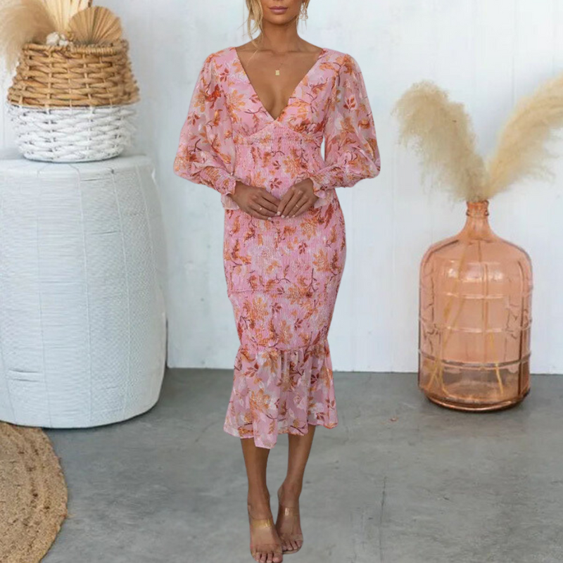 Elegante Blumenprint Kleid für stilvolle Anlässe