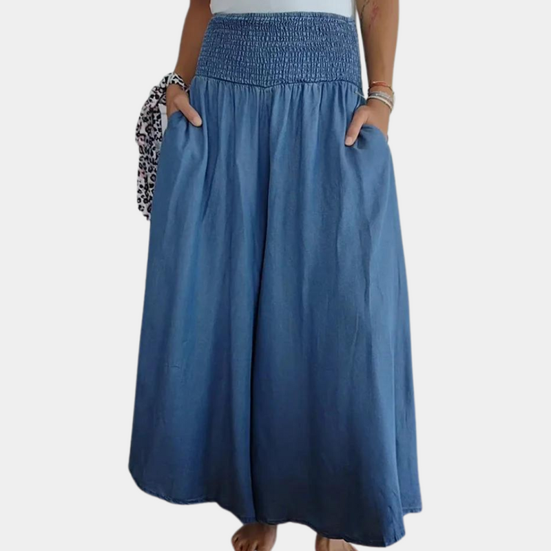 Elegante Damenhose mit breitem elastischem Bund