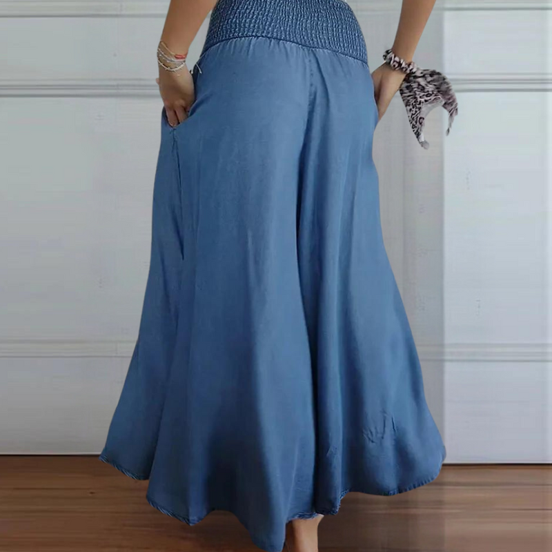 Elegante Damenhose mit breitem elastischem Bund