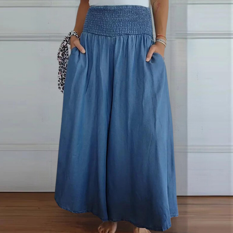 Elegante Damenhose mit breitem elastischem Bund