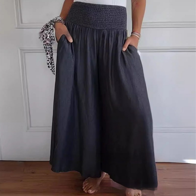 Elegante Damenhose mit breitem elastischem Bund