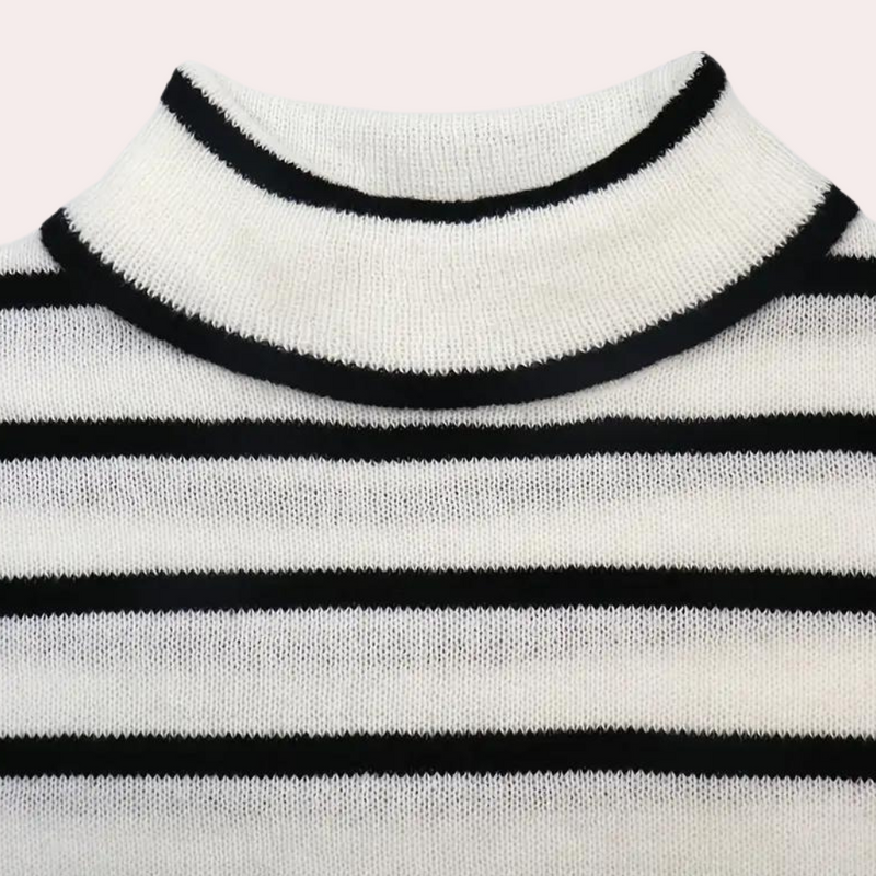 Clarice - Trendiger gestreifter Rollkragenpullover für Damen