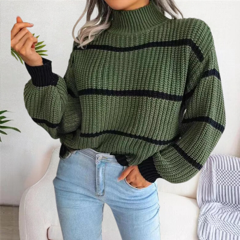 Celine - Modischer weicher Damenpullover mit hohem Halsausschnitt