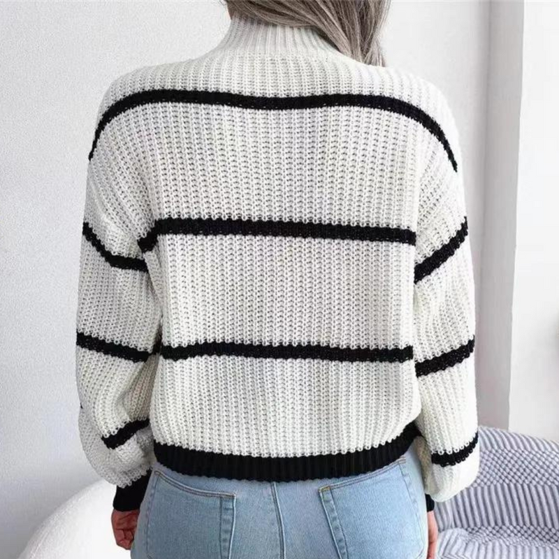 Celine - Modischer weicher Damenpullover mit hohem Halsausschnitt