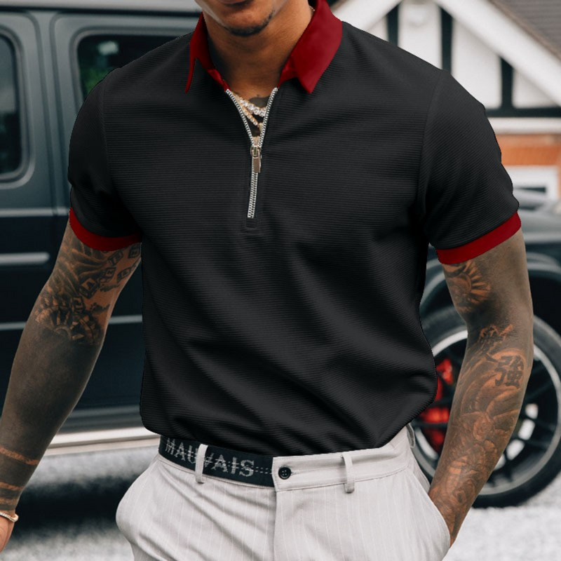 Edvard - Elegantes Poloshirt mit halbem Reißverschluss für Herren