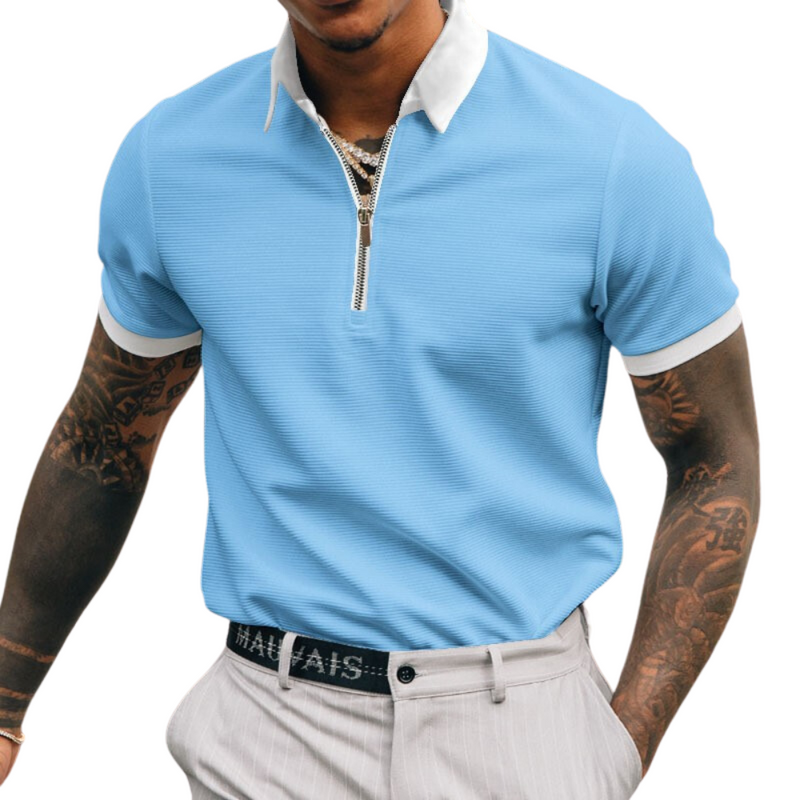 Edvard - Elegantes Poloshirt mit halbem Reißverschluss für Herren
