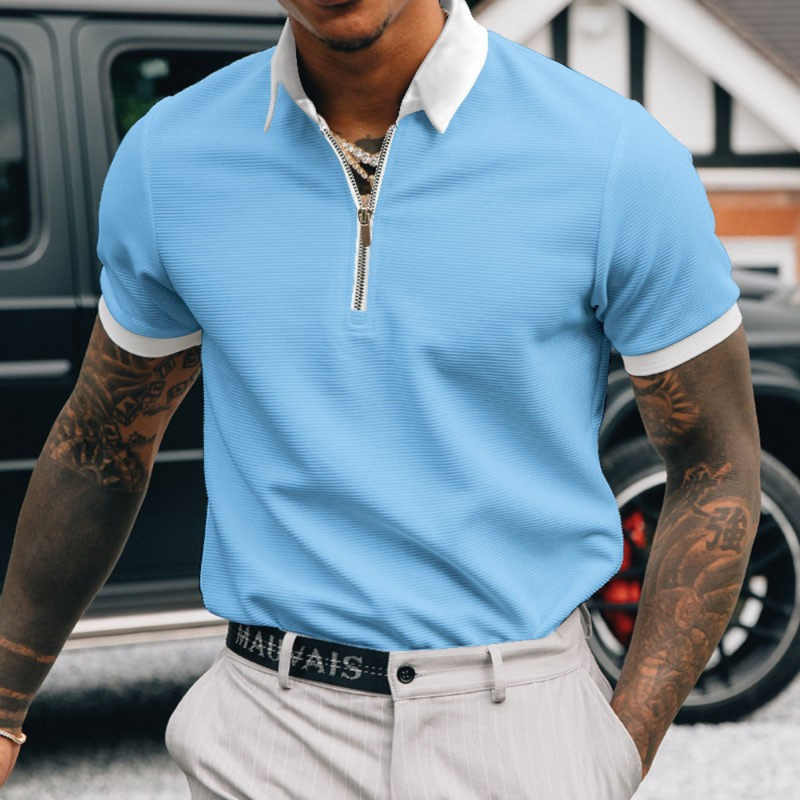 Edvard - Elegantes Poloshirt mit halbem Reißverschluss für Herren